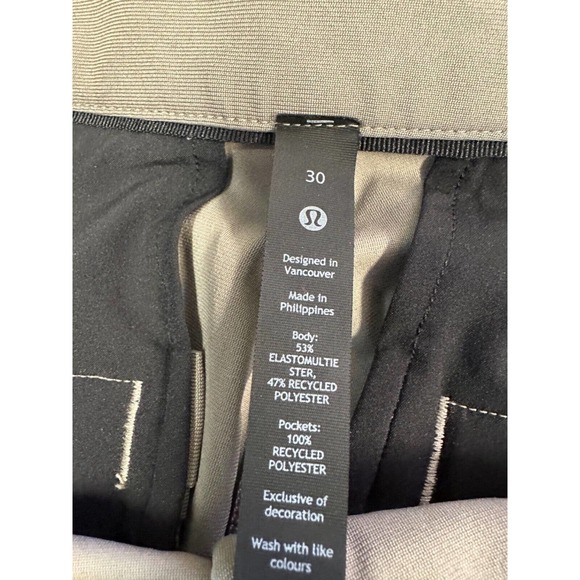 Lululemon Pants Mens 32 X 31 Khaki Beige Chino Flat Front Slim Fit Career A17 - Picture 4 of 8